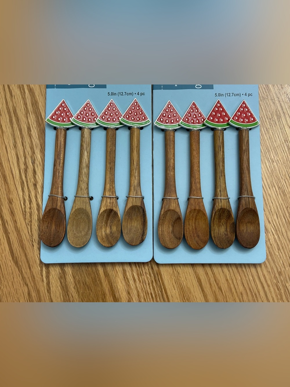 The Spring Shop Watermelon Wooden Spoon Set of 8 - Red & Green Accents